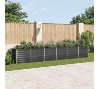 Garden Raised Bed Anthracite Galvanised Steel 480x80x77cm Heavyduty Deep Planter