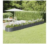 (anthracite, 620 x 80 x 36 cm) vidaXL Garden Planter Patio Flower Pot Raised Garden Bed Powder-coated Steel