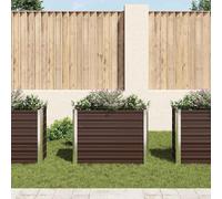 vidaXL Garden Raised Bed Brown 100x40x77cm Galvanised Steel, Brown