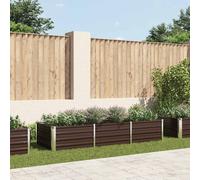 vidaXL Garden Raised Bed Brown 240x80x45cm Galvanised Steel Planter Flower Box