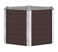 Garden Raised Bed Brown Galvanised Steel Hexagonal 129x129x77 cm Planter Deep XL