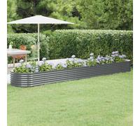 Garden Raised Bed Extra-Long Oval Galvanised Steel 440x80x36cm Anthracite Large