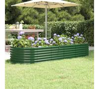 vidaXL Plant Pot Powder Coated Steel 224 x 80 x 36 cm Green