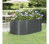 Garden Raised Bed Galvanised Steel Anthracite 175x100x68cm Weatherproof Outdoor