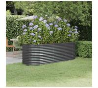 Garden Raised Bed Galvanised Steel Anthracite 224x80x68 cm Outdoor Planter Large