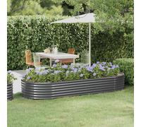 Garden Raised Bed Galvanised Steel Anthracite 249x100x36 cm Weatherproof Durable