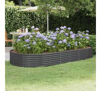 Garden Raised Bed Galvanised Steel Anthracite 296x140x36 cm Outdoor Planter Box
