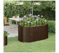 vidaXL Garden Raised Bed Galvanised Steel 152x80x68 cm Brown