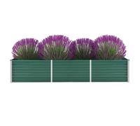 vidaXL Garden Raised Bed Galvanised Steel 240x80x45cm Green Flower Box Raised Bed