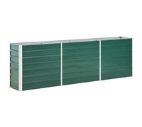 vidaXL Garden Raised Bed Galvanised Steel 240x40x77 cm Green