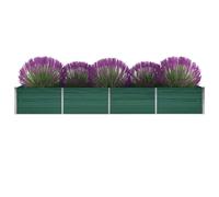 vidaXL Garden Raised Bed Galvanised Steel 320x80x45cm Green Flower Box Raised Bed
