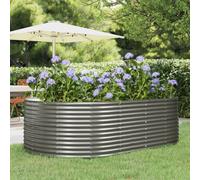 Garden Raised Bed Galvanised Steel Grey 212x140x68cm Deep Planter Large Capacity