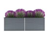 Garden Raised Bed Galvanised Steel Grey 240x80x77 cm Deep Planter Box HeavyDuty [EEK: A]