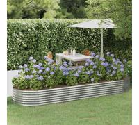 Garden Raised Bed Galvanised Steel Silver 322x100x36 cm Durable Powder-CoatedPro