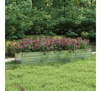 vidaXL Garden Raised Bed 320x80x45 cm Galvanized Steel Silver Flower Box Pot