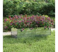 vidaXL Garden Raised Bed 160x80x45 cm Galvanized Steel Silver Flower Box Pot