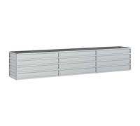 vidaXL Garden Raised Bed 240x40x45 cm Galvanized Steel Silver Flower Box Pot