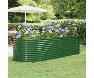 Garden Raised Bed Green Galvanised Steel 249x100x68 cm Round Planter LargeVeg