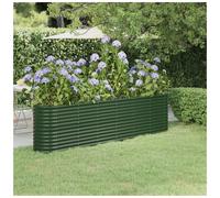 vidaXL Green Galvanised Steel Rectangular Garden Raised Bed 260 x 40 x 68cm - Size: 68 x 260 x 40cm - Wilko