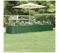 Garden Raised Bed Green Galvanised Steel 296x80x36cm Oval Planter Deep Rustproof