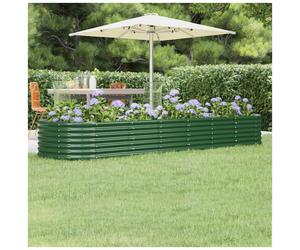 Garden Raised Bed Green Galvanised Steel 296x80x36cm Oval Planter Deep Rustproof