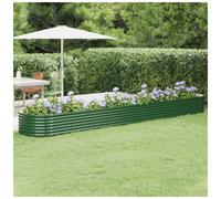 Garden Raised Bed Green Galvanised Steel Oval 152x80x36cm Deep HeavyDuty Planter