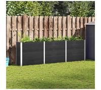 Garden Raised Bed Grey WPC Steel 300x50x91cm Weatherproof Planter Trough Large.