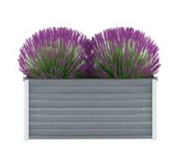 vidaXL Garden Raised Bed Galvanised Steel 100x40x45cm Grey Plant Raised Bed