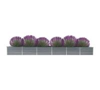 vidaXL Garden Raised Bed Galvanised Steel 480x80x45 cm Grey