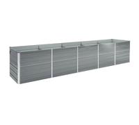 vidaXL Garden Raised Bed Galvanised Steel 400x80x45 cm Grey