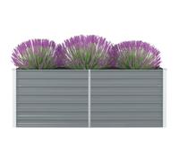 vidaXL Raised Garden Bed 160x80x45cm Galvanised Steel Grey, Grey