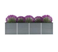 vidaXL Garden Raised Bed Galvanised Steel 320x80x77cm Grey