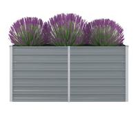 vidaXL Raised Vegetable Garden Bed Galvanised Steel Grey Flower Pot Planter