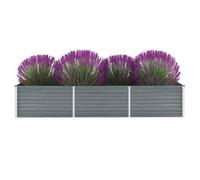 vidaXL Garden Raised Bed Galvanised Steel 240x80x45cm Grey Flower Raised Bed