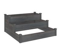 vidaXL Garden Raised Bed Grey 120x120x56 cm Solid Wood Fir