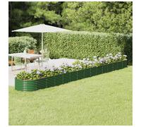 Garden Raised Bed Oval Galvanised Steel Green 152x80x36cm Raised Planter Deep60
