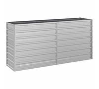 vidaXL Garden Raised Bed 160x40x77 cm Galvanized Steel Silver