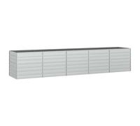 vidaXL Garden Raised Bed 400x80x77 cm Galvanized Steel Silver