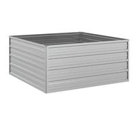 vidaXL Raised Garden Bed - Galvanized Steel Planter 100x100x45cm Silver, Rectangular Flower/Plant Pot for Outdoor Garden/Patio