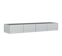 vidaXL Garden Raised Bed Outdoor Patio Terrace Backyard Balcony Flower Plant Vegetable Box Planter Pot 320x80x45 cm Galvanized Steel Silver