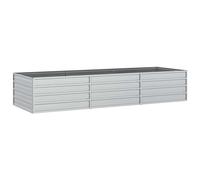 vidaXL Garden Raised Bed Outdoor Patio Terrace Backyard Balcony Flower Plant Vegetable Box Planter Pot 240x80x45 cm Galvanized Steel Silver