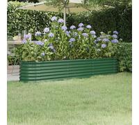 Garden Raised Bed Powder-coated Steel 224x40x36 cm Green Berkfield Home Green One Size
