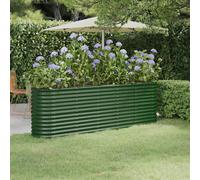 Garden Raised Bed Powder-coated Steel 224x40x68 cm Green Berkfield Home Green One Size
