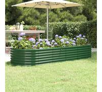 Garden Raised Bed Powder-coated Steel 224x80x36 cm Green Berkfield Home Green One Size