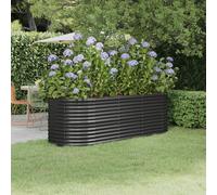 Garden Raised Bed Powder-coated Steel 224x80x68 cm Anthracite Berkfield Home Black One Size
