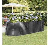 Garden Raised Bed Powder-coated Steel 249x100x68 cm Anthracite Berkfield Home Black One Size