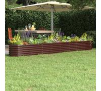 Garden Raised Bed Powder-coated Steel 332x40x36 cm Brown Berkfield Home Brown One Size