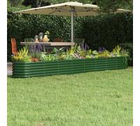 Garden Raised Bed Powder-coated Steel 332x40x36 cm Green Berkfield Home Green One Size