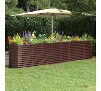 Garden Raised Bed Powder-coated Steel 332x40x68 cm Brown Berkfield Home Brown One Size