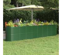 Garden Raised Bed Powder-coated Steel 332x40x68 cm Green Berkfield Home Green One Size
